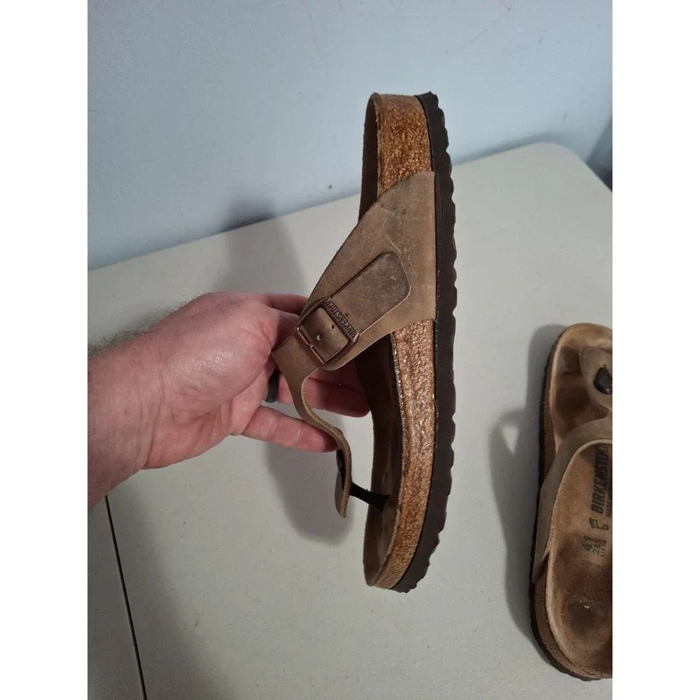 Birkenstock Womens Gizeh Tabacco Oiled Leather Thong Sandals Size 41‎ US 10